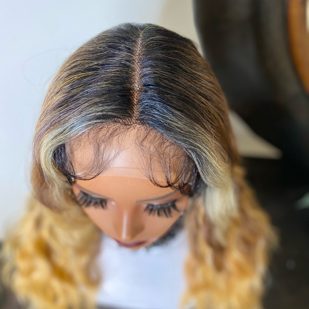 ANNALISE I| LONG DEEP T PART BLONDE BLEND OMBRÉ LACE FRONT WIG - Picture 3 of 4